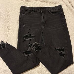 American Eagle Outfitters black ripped jeans.